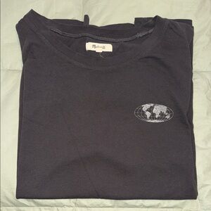 Madewell Grey Tee with Globe Graphic